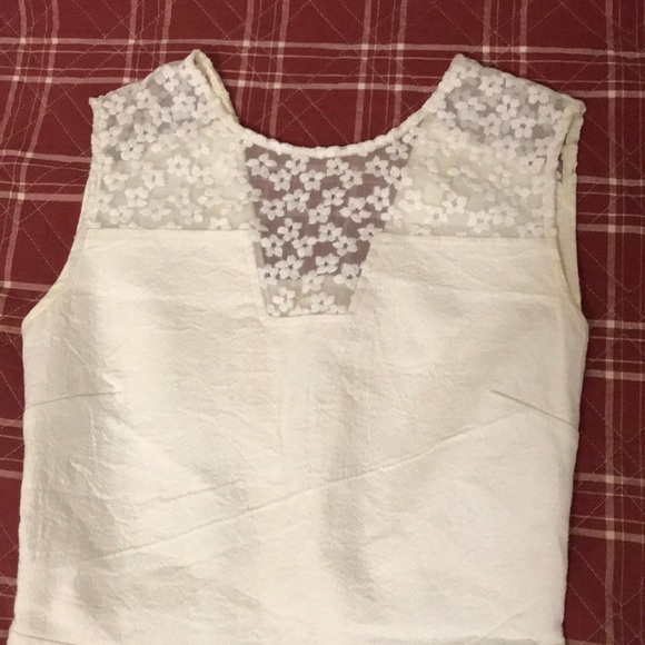 Maje asymmetrical hem dress lace inset in white - Picture 3 of 8